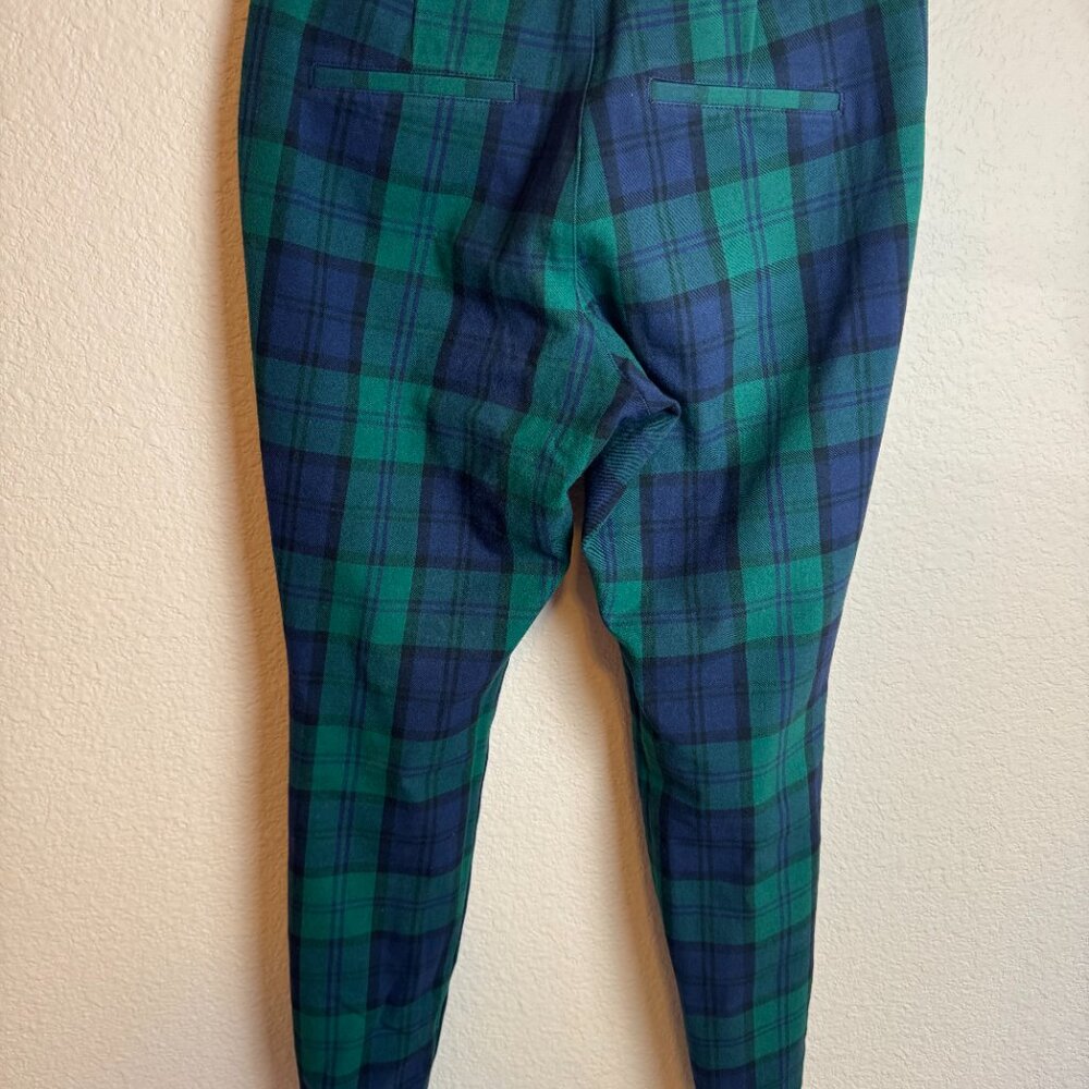 Old Navy High Rise Pixie Pants Sz 6 Green Plaid - Picture 4 of 6
